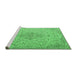 Sideview of Machine Washable Persian Emerald Green Traditional Area Rugs, wshtr1235emgrn