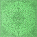 Square Persian Emerald Green Traditional Rug, tr1235emgrn