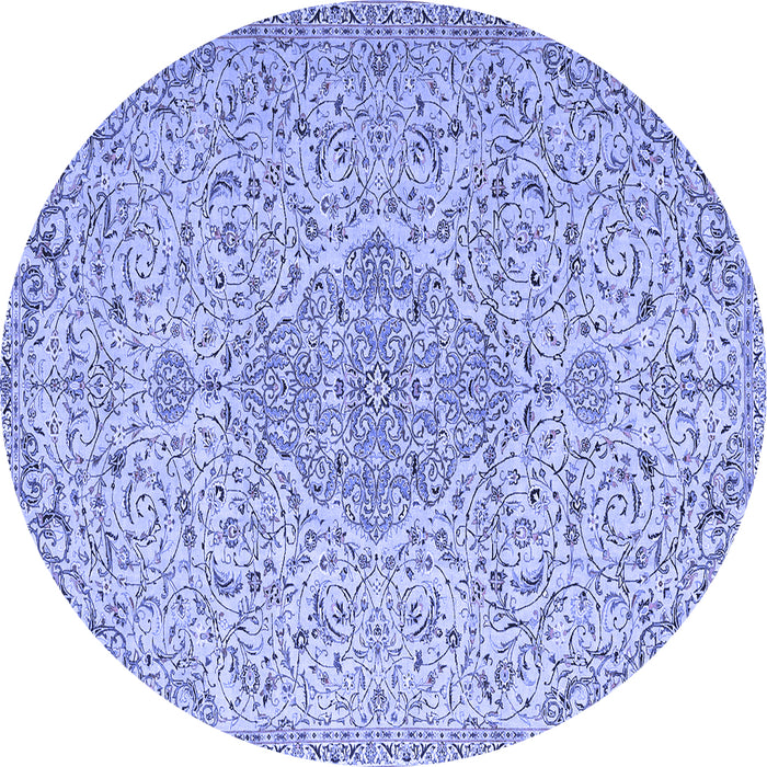 Round Persian Blue Traditional Rug, tr1235blu
