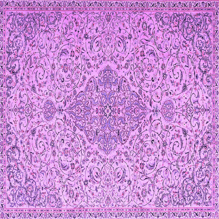 Square Machine Washable Persian Purple Traditional Area Rugs, wshtr1235pur