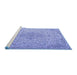 Sideview of Machine Washable Persian Blue Traditional Rug, wshtr1235blu