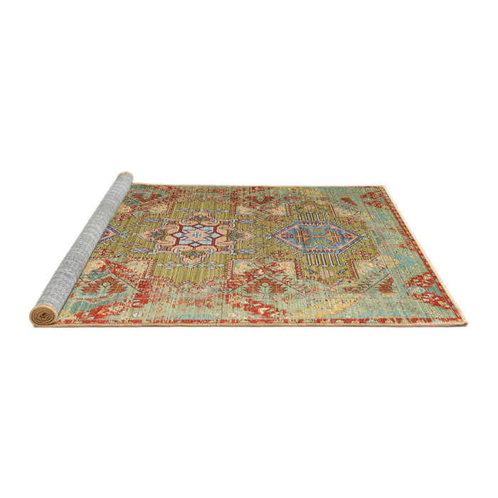 Sideview of Machine Washable Traditional Red Rug, wshtr1236