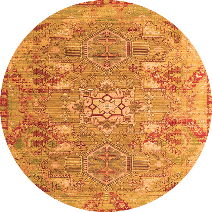 Machine Washable Persian Orange Traditional Area Rugs, wshtr1236org