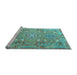 Sideview of Machine Washable Persian Light Blue Traditional Rug, wshtr1236lblu