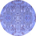 Round Persian Blue Traditional Rug, tr1236blu