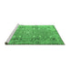 Sideview of Machine Washable Persian Emerald Green Traditional Area Rugs, wshtr1236emgrn