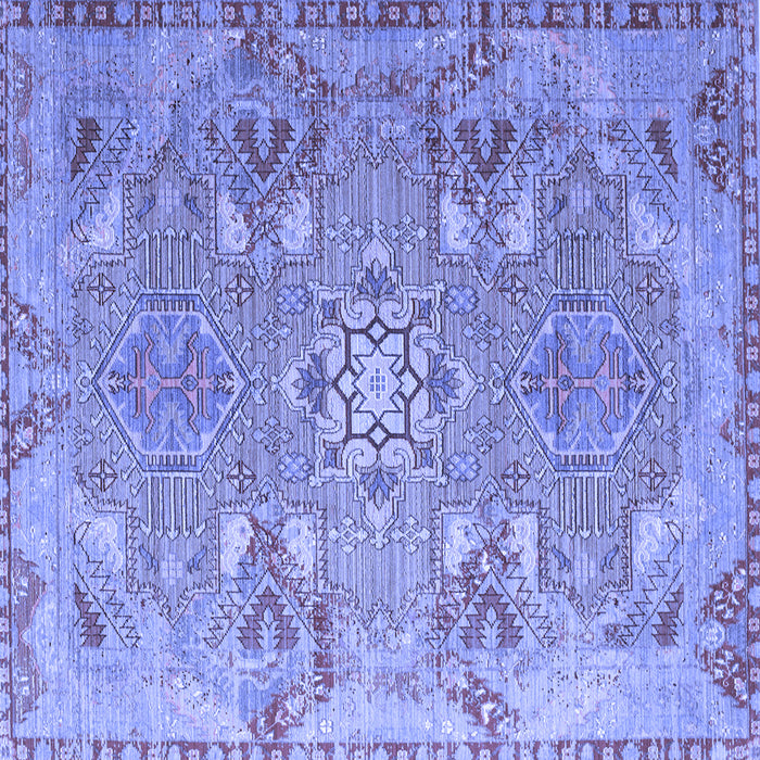 Square Persian Blue Traditional Rug, tr1236blu