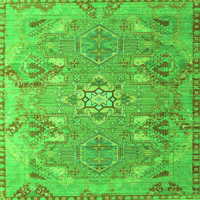 Serging Thickness of Persian Green Traditional Rug, tr1236grn