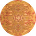 Square Persian Orange Traditional Rug, tr1236org