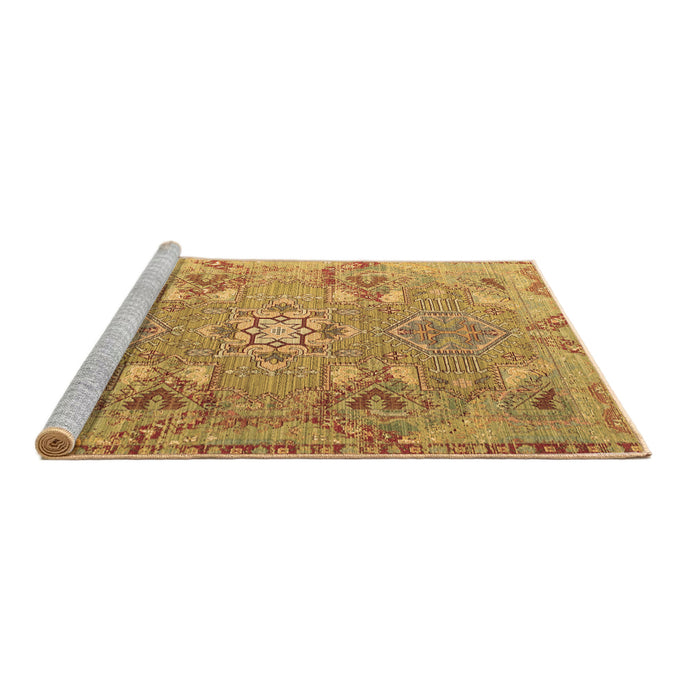 Sideview of Machine Washable Persian Brown Traditional Rug, wshtr1236brn