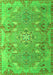 Serging Thickness of Machine Washable Persian Green Traditional Area Rugs, wshtr1236grn