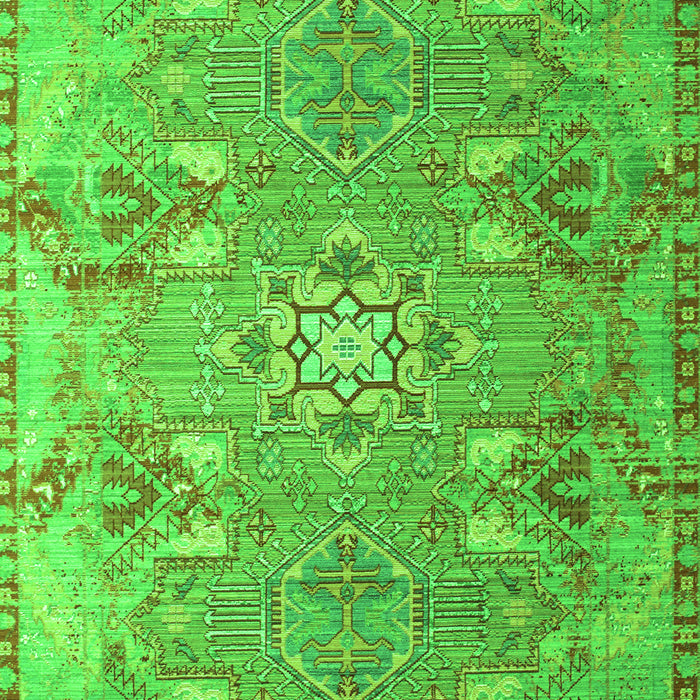 Serging Thickness of Machine Washable Persian Green Traditional Area Rugs, wshtr1236grn