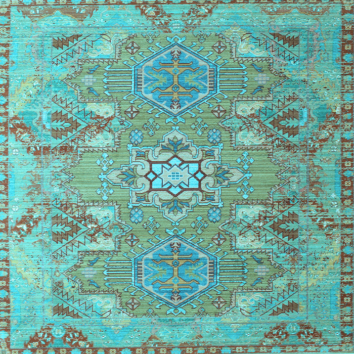 Square Persian Light Blue Traditional Rug, tr1236lblu