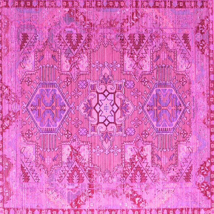 Square Machine Washable Persian Pink Traditional Rug, wshtr1236pnk