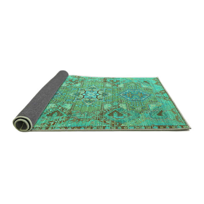 Sideview of Persian Turquoise Traditional Rug, tr1236turq