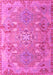 Machine Washable Persian Pink Traditional Rug, wshtr1236pnk