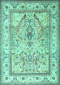 Persian Turquoise Traditional Rug, tr1237turq