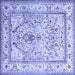 Square Persian Blue Traditional Rug, tr1237blu