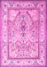 Machine Washable Persian Pink Traditional Rug, wshtr1237pnk