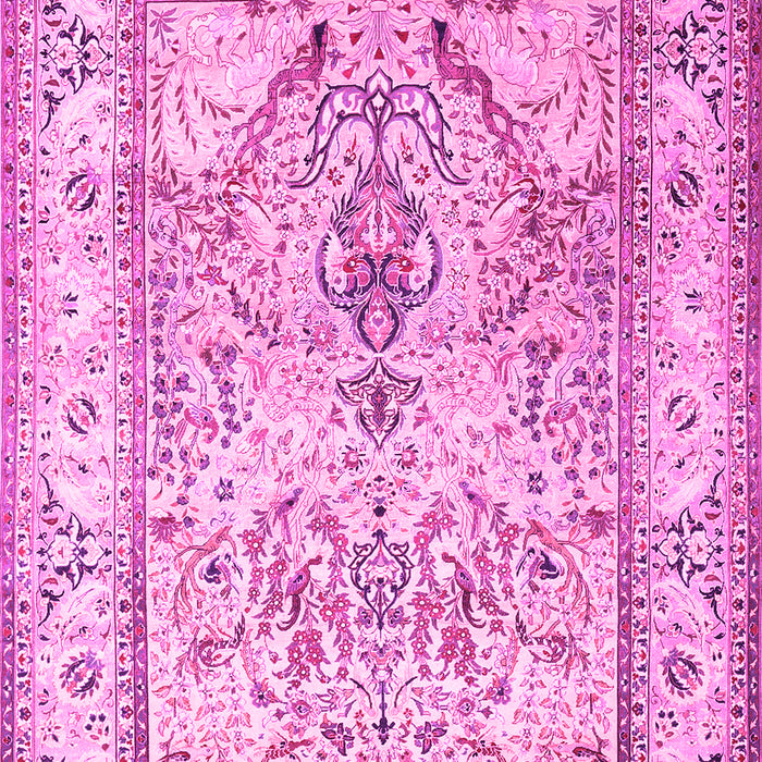Machine Washable Persian Pink Traditional Rug, wshtr1237pnk