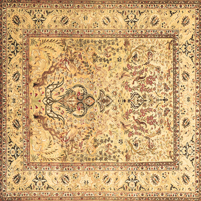Square Machine Washable Persian Brown Traditional Rug, wshtr1237brn