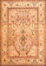 Serging Thickness of Machine Washable Persian Orange Traditional Area Rugs, wshtr1237org