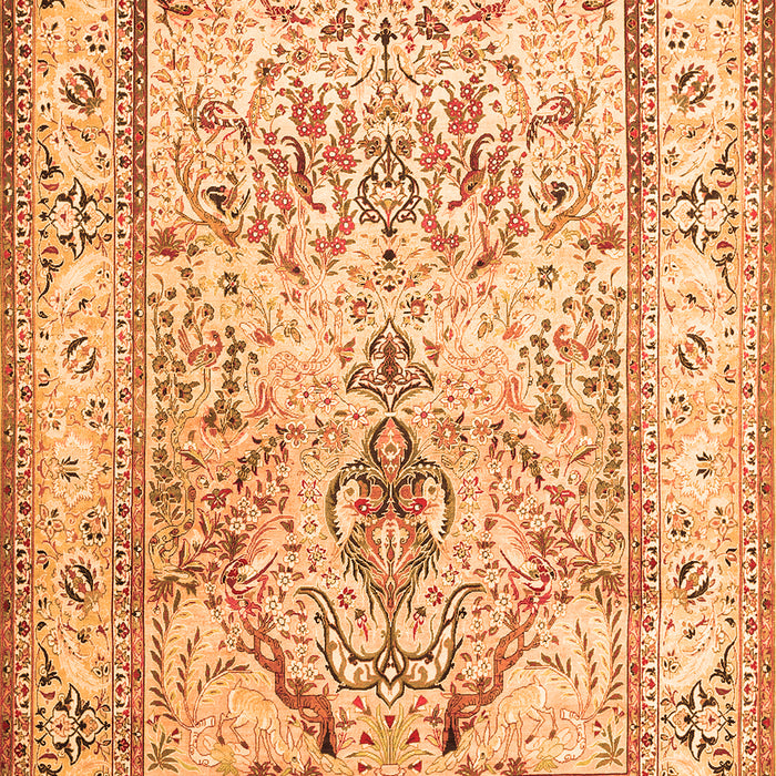 Serging Thickness of Machine Washable Persian Orange Traditional Area Rugs, wshtr1237org