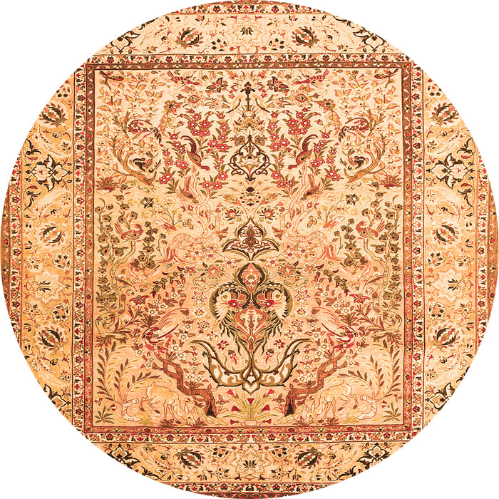 Machine Washable Persian Orange Traditional Area Rugs, wshtr1237org