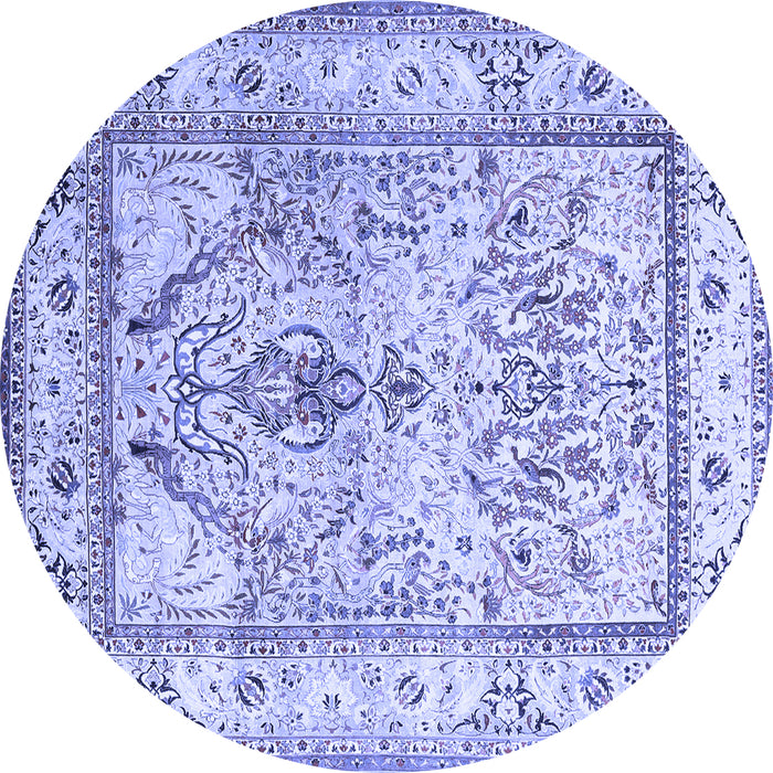 Round Persian Blue Traditional Rug, tr1237blu