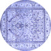 Round Persian Blue Traditional Rug, tr1237blu