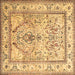 Square Persian Brown Traditional Rug, tr1237brn