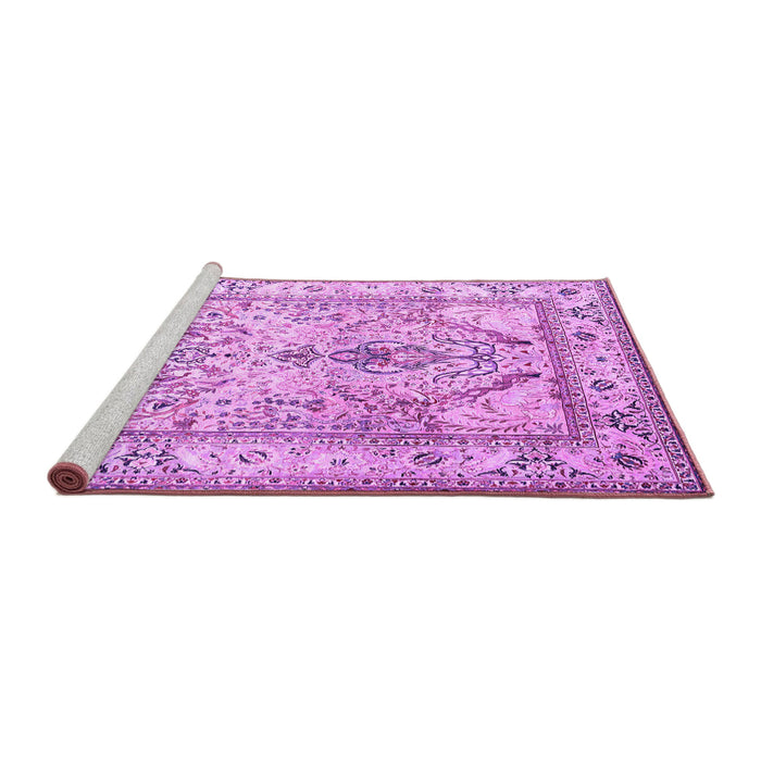 Sideview of Machine Washable Persian Purple Traditional Area Rugs, wshtr1237pur