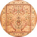 Square Persian Orange Traditional Rug, tr1237org