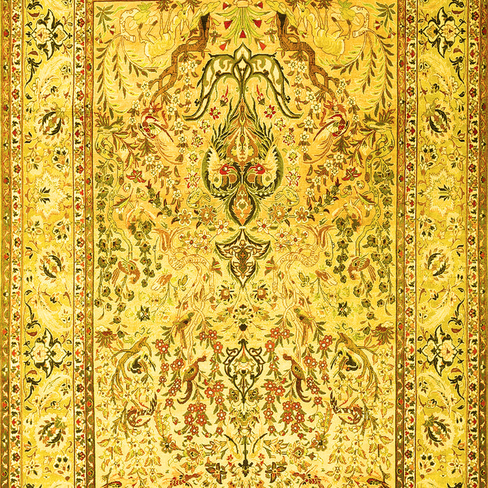 Machine Washable Persian Yellow Traditional Rug, wshtr1237yw