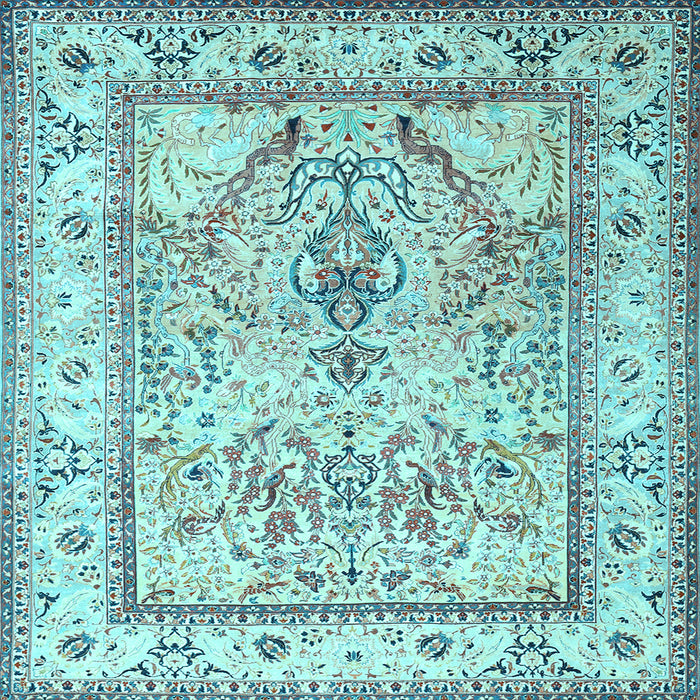 Square Persian Light Blue Traditional Rug, tr1237lblu