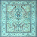 Square Persian Light Blue Traditional Rug, tr1237lblu