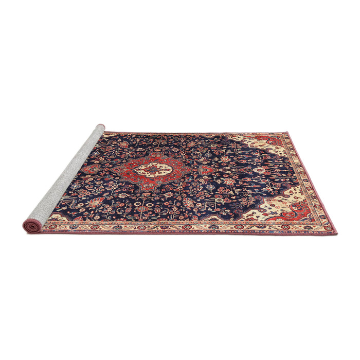 Sideview of Machine Washable Traditional Light Copper Gold Rug, wshtr1238