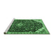 Sideview of Machine Washable Medallion Emerald Green Traditional Area Rugs, wshtr1238emgrn