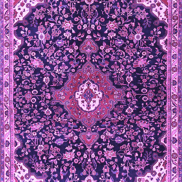 Machine Washable Medallion Purple Traditional Area Rugs, wshtr1238pur