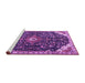 Sideview of Machine Washable Medallion Purple Traditional Area Rugs, wshtr1238pur