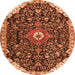 Square Medallion Orange Traditional Rug, tr1238org