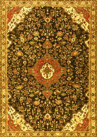 Medallion Yellow Traditional Rug, tr1238yw