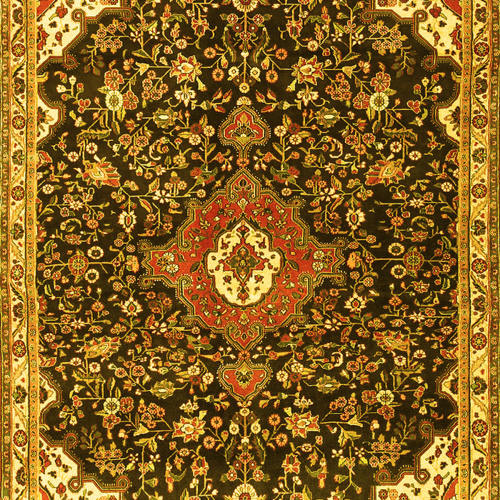 Medallion Yellow Traditional Rug, tr1238yw