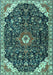 Medallion Turquoise Traditional Rug, tr1238turq