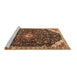 Sideview of Machine Washable Medallion Brown Traditional Rug, wshtr1238brn