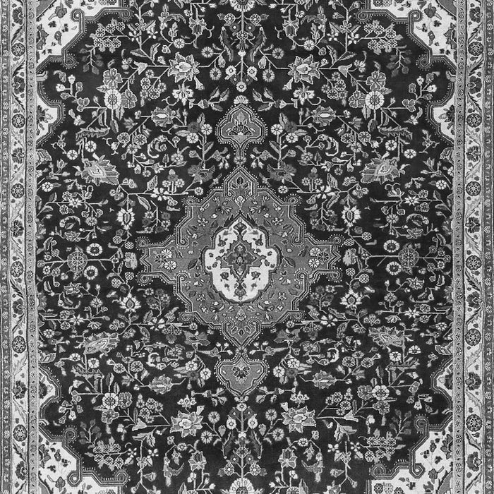 Serging Thickness of Machine Washable Medallion Gray Traditional Rug, wshtr1238gry