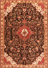 Medallion Orange Traditional Rug, tr1238org