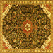 Square Medallion Yellow Traditional Rug, tr1238yw