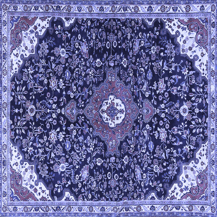 Square Medallion Blue Traditional Rug, tr1238blu