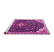 Sideview of Machine Washable Medallion Pink Traditional Rug, wshtr1238pnk